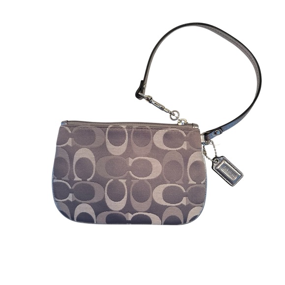 NEW Coach Signature C Small Silver Wristlet F45659 Silver/Grey White NWOT - Picture 2 of 5